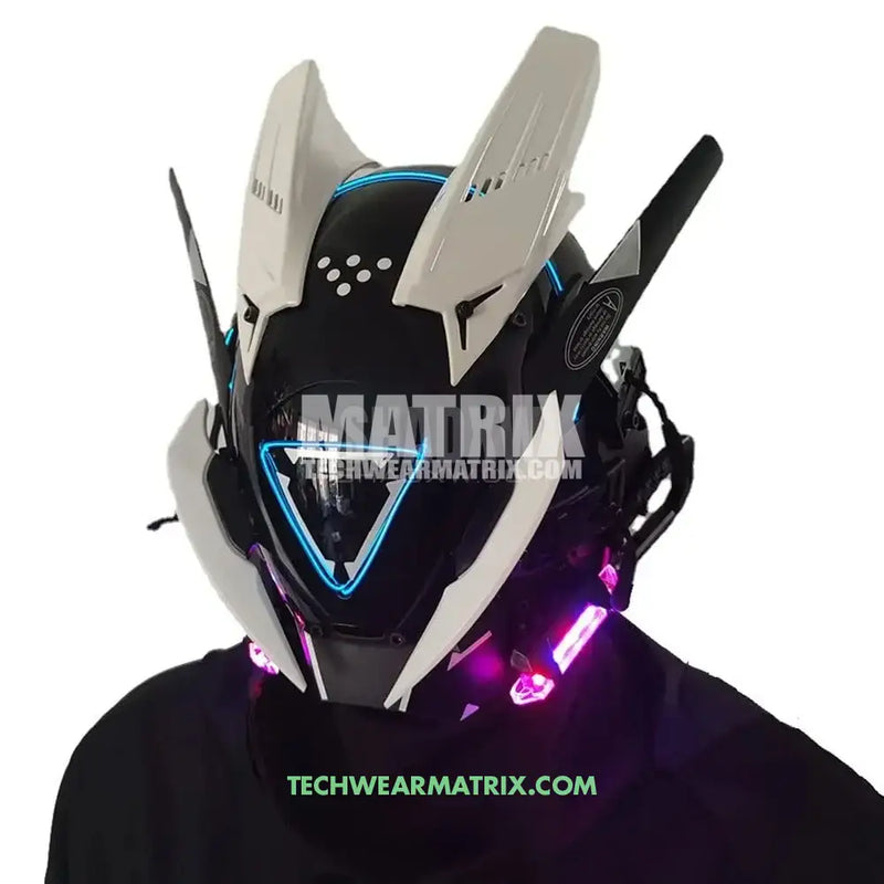 Bicolor Cyberpunk Helmet for Futuristic