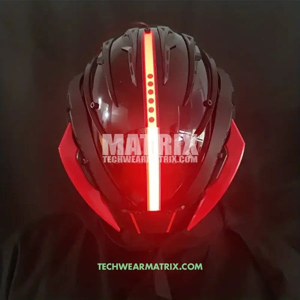 Black Red Cyberpunk Helmet
