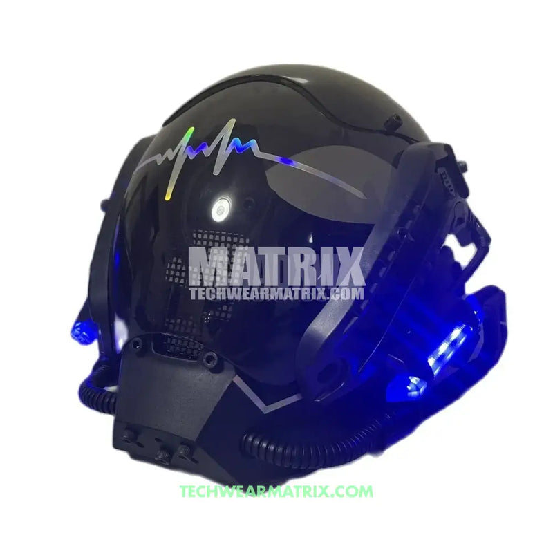 Blue LED Cyberpunk Helmet
