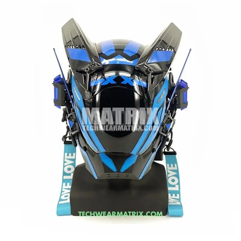 Cyberpunk Helmet Blue LED