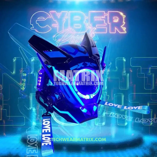 Cyberpunk Helmet Blue LED