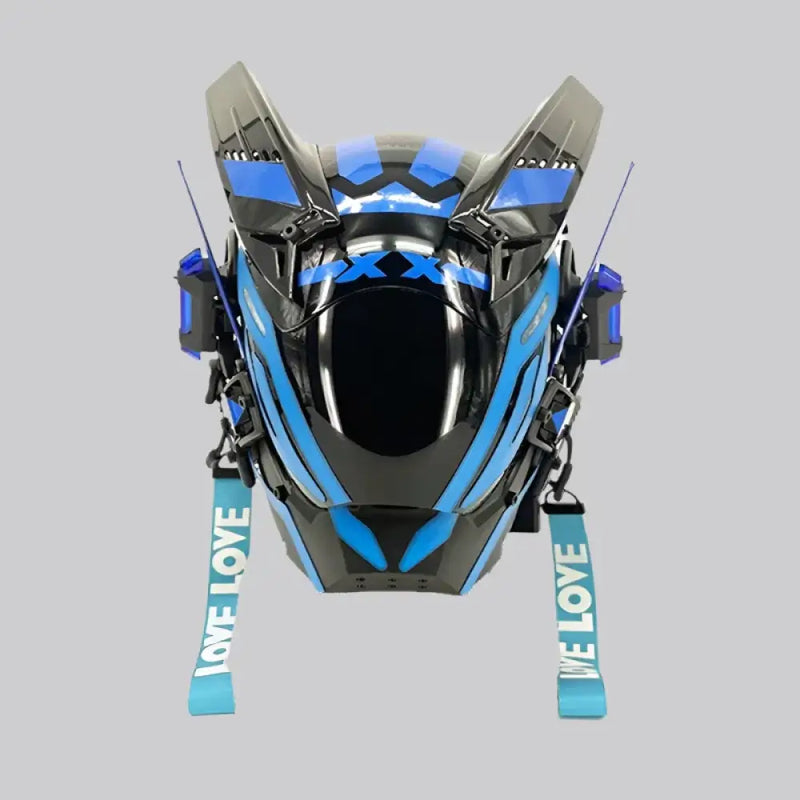 Cyberpunk Helmet Blue LED for Futuristic Style and Safety
