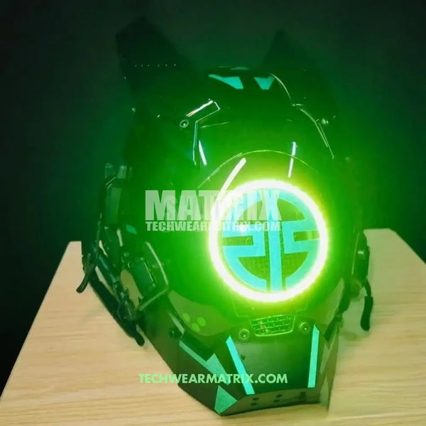 Green Led Cyberpunk Helmet