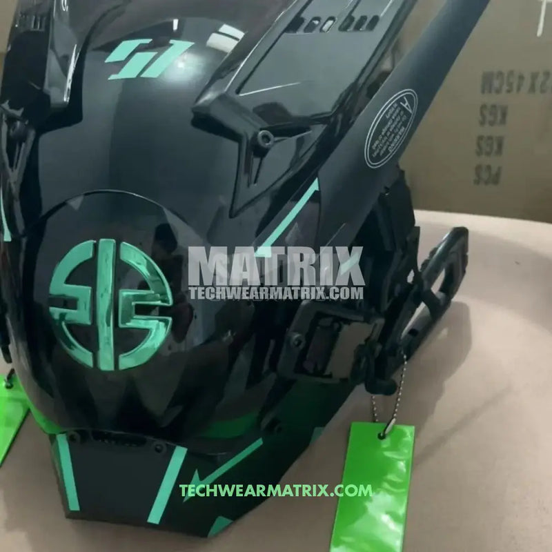 Green Led Cyberpunk Helmet