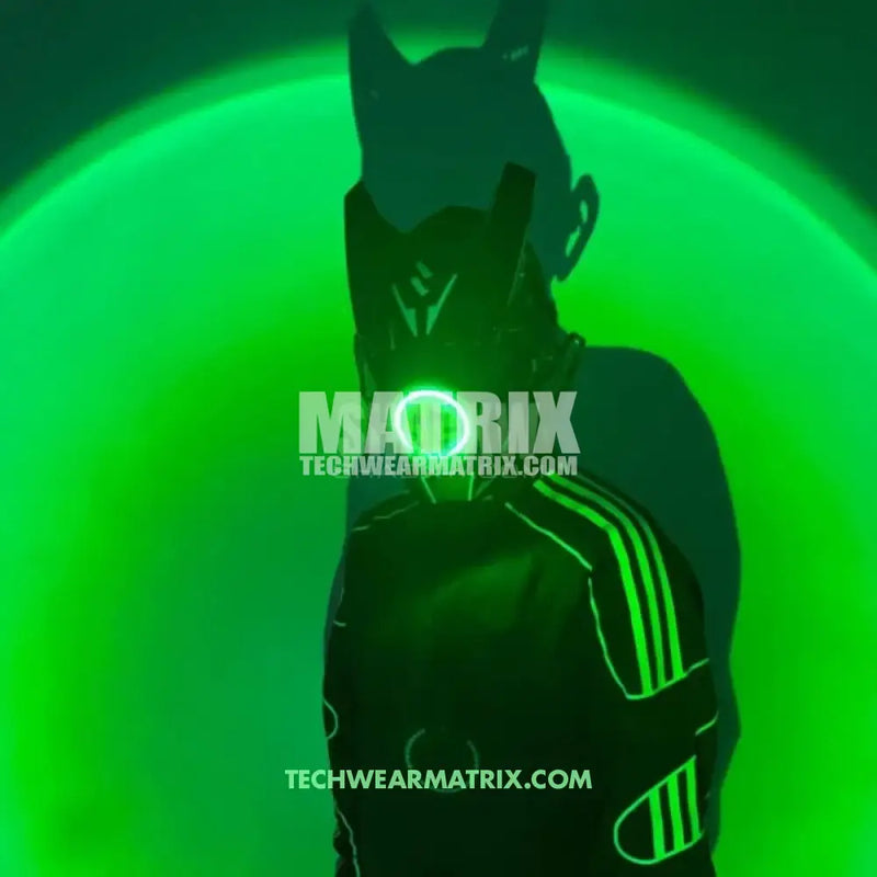 Green Led Cyberpunk Helmet