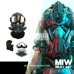 Half Cyberpunk Helmet for Futuristic