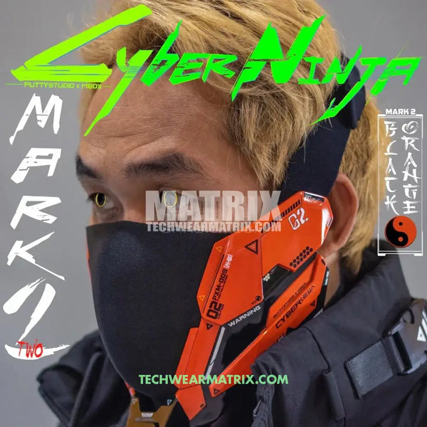 Orange Cyberpunk Mask Ninja